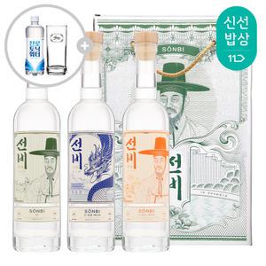 [품질보장] 토끼소주 선비진에디션세트 48도 375mlx3병 선비진1, 제주1,청룡1,토끼소주잔1, 토닉600