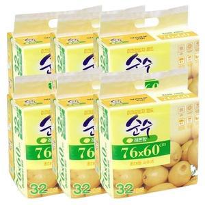 강아지 논슬립 배변 패드 초대형 레몬향 32매 6P 실내 (WFH1AJP)