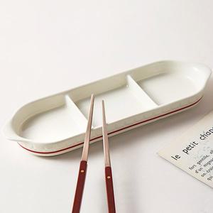 시라쿠스 쉐난고 도자기 3칸 나눔접시 반찬그릇 찬기