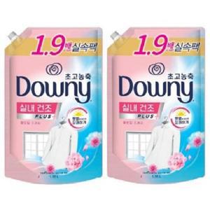 다우니 초고농축 섬유유연제 플로럴 프레시 리필, 1.35L, 2개