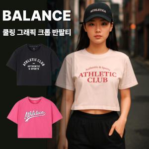 [롯데백화점]밸런스 여성 친환경 소로나 소재 쿨링 그래픽 크롭 반팔티 MBE5TS2208