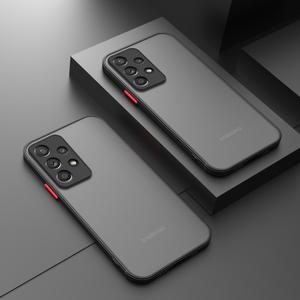 호환 삼성 A52S A52 s A72 A23 A33 A53 A73 4G 5G 카메라 보호 Funda 용 하드 PC 무광택 아크릴 소프트 폰 케이스를 보호하십시오 호환