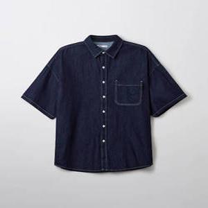 SPAO 스파오 데님 오버핏 반팔 셔츠_SPYJF24C01 554426