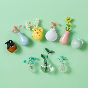 3-10pcs 세트 미니 소형 도마그네틱 꽃병 냉장고 자석 라벨 미니 소형 분재 자석 버튼 화분  꽃병 냉장고