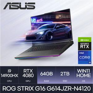 ASUS 2024 ROG STRIX G16 G614JZR-N4120 인텔i9 RTX4080 D5-64GB 2TB Win1Home 게이밍 HMC