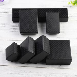 블랙패턴주얼리케이스쇼핑백 미니보석포장백 쥬얼리사각하드케이스 5x5cm