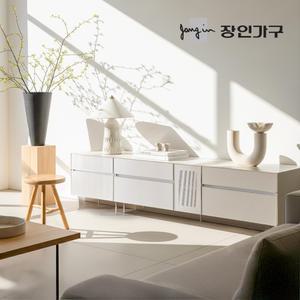 장인가구 무와 E0등급 하이그로시 2400 거실장 세트 (1800거실장,600서랍협탁)
