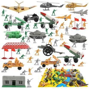 ViiKONDO 육군 남자 장난감 군인 군사 Playset 서사시 2 차 세계 대전 미국 독일 전투 카우보이 인도 액션