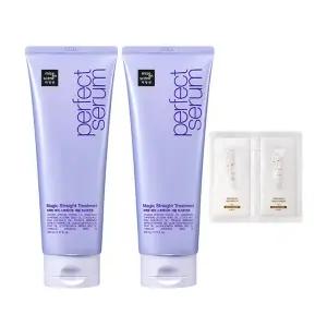 미쟝센 퍼펙트 매직 스트레이트 세럼 트리트먼트 230ml, 2개 + 증정 (살롱10 샴푸, 6ml, 손상+트리트먼트, 6ml, 손상 ,1개)