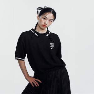 [피플오브더월드] 린넨 비스코스 카라 니트_BK