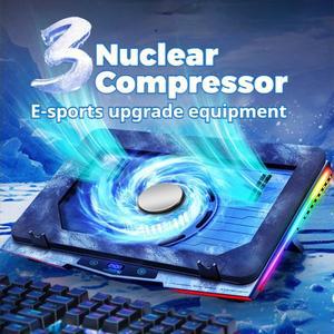 Coolcold Ice Magic 9 PLUS RGB 조명 공기 압축 노트북 쿨러가 장착된  팬 압력 게임용 냉각 패드