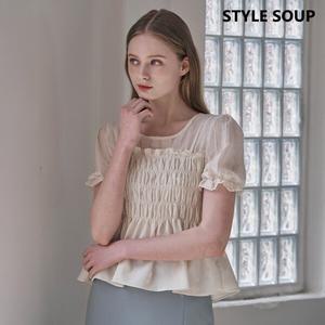 [SOUP] 스모크 뷔스티에 블라우스(SB4SSE3)