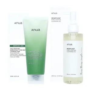 아누아 어성초 쿼세티놀 모공 딥 클렌징 폼 150ml + 어성초 포어 컨트롤 클렌징 오일 200ml 순한 피지케어