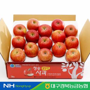 [대구경북능금농협]청송 정품 부사 사과 3kg 12-15과
