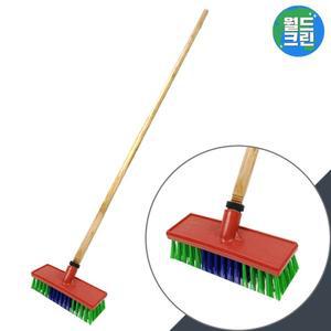 월드크린 베이직 바닥솔 대 니스자루 세트 물 밀대 막대 화장실 욕실 바닥 청소 솔 브러쉬