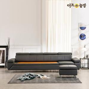 [사각바디필로우증정]이조농방 틸렌트 천연가죽 국내산흙판소파 4.5인용(스툴포함)