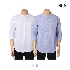 [HUM]남) 반오픈 헨리넥 7부 셔츠(FHMMCSS116M)