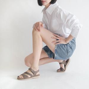 젠다이 펀칭 스트랩 벨크로 쿠션 샌들 3cm