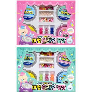 마법 슬라임공장 8개 슬라임 투명 클리어 만들기 세트 비즈 스팽글 토핑 촉감놀이 단체선물