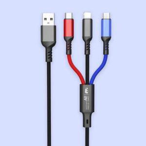 업소용 PC방 3구 충전기 8핀 5핀 C타입 고속충전 5A USB 3선 충전 케이블 컬러