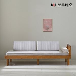 [보루네오]앳홈 코지 원목 데이베드 소파베드 (프레임+매트+원형쿠션+등쿠션2개)