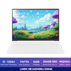 LG그램 16ZD90RU-GX54K 대학생 사무용 인강용 그램16 노트북 (인텔 i5 / 16GB RAM / 256GB SSD) ON