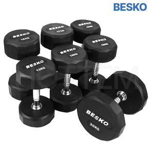 베스코 12각 PEV 우레탄 아령 10Kg 덤벨 홈트 헬스장 아령
