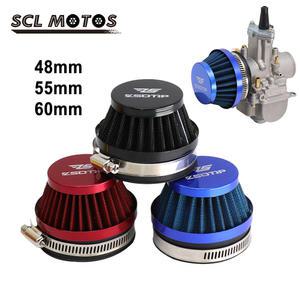 SCL MOTOS 50MM 60MM 범용 오토바이 에어 필터 흡기 버섯 공기 청정기 오프로드 ATV 쿼드 먼지 핏 자전거