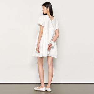 WOMAN 링클 볼륨 퍼프 원피스 [WHITE] / WBE2L15503