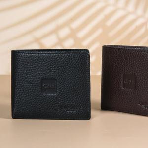 데일리 심플 남성용 중앙 포인트 가죽 반지갑