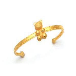24K 순금 볼륨 베어 오픈 뱅글 팔찌 3.75g