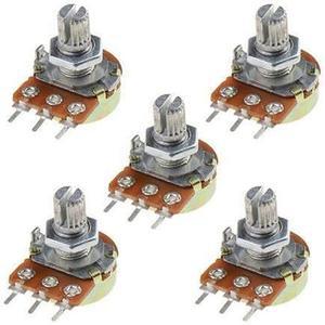 5Pcs WH148 15mm 선형 전위차계 100K-1M 옴 가변 저항기 샤프트 3핀 단일 회전 회전식 탄소 필름 테이퍼 스