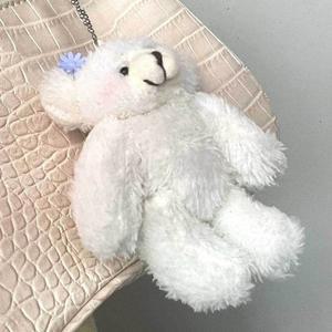 [기타]고품질 인형 키링 화이트 가방 곰 (WFHOUQW)