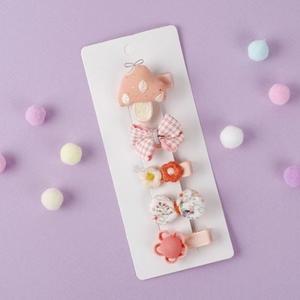 큐트 헤어핀 5종 세트_코랄 머쉬룸