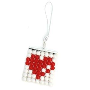 [기타]고품질 꼬메빔보 비즈 열쇠 가방고리 DIY C01하트 가방장식 차키고리 (WFHPABQ)