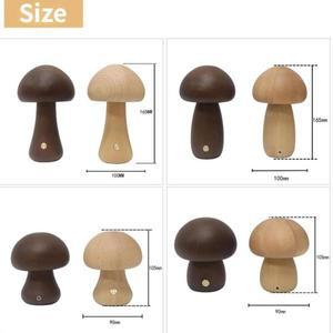 버섯 LED 밤 빛 터치 스위치 룸 장식과 나무 침대 옆 테이블 램프 높은 수준의 환경