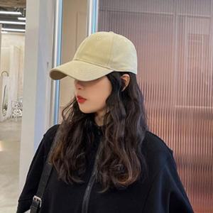 [기타]여성 스트릿 스타일 조절 끈 라벨 장식 볼 캡 단색 야구모자