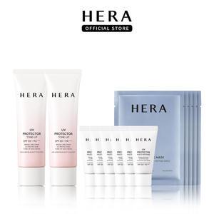 [내일도착/단독]헤라 UV 프로텍터 톤업 듀오 50ml 2개 (선 15ml 6개+앰플마스크 5매)