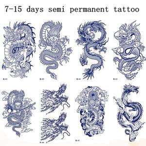 타투 드래곤 주스 잉크 Tatouage 반 영구 헤나 문신 스티커 방수 지속 Temporales Hombre Art Fake