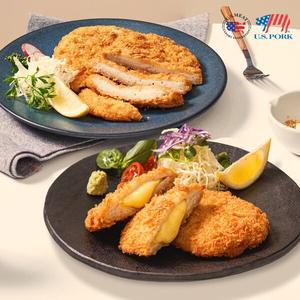 [현대단독]감동까스 등심돈까스 120g 12팩+치즈돈까스 120g 2팩 + 소스 8개