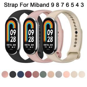 Xiaomi Mi Band 용 소프트 TPU 스트랩 9 8 7 6 5 4 3 시계 밴드 손목 교체 팔찌 액세서리