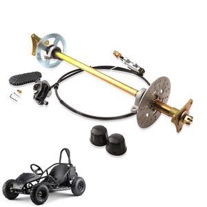고 카트 리어 액슬 키트 T8F 스프로킷 체인 브레이크 디스크 켈리퍼 휠 허브, DIY 50cc 70cc 90cc ATV 쿼드 오토바이 부품, 740mm 29 인치