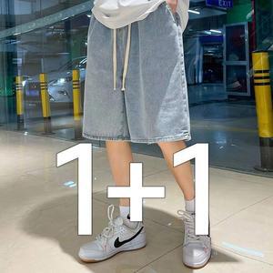 세톤-5부청반바지 2clor 남녀공용 청바지 밴딩바지 버뮤다