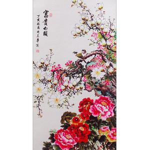 봄날 새목단 (136cm x 45cm)/풍수에좋은그림/목단그림