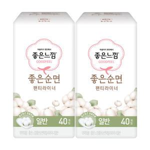 좋은느낌 좋은순면 데일리라이너 일반 40개입 2팩