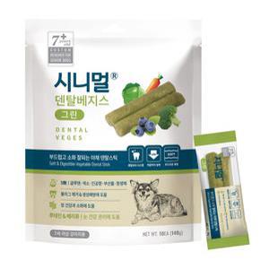 시니멀 7세이상 노령견용 덴탈베지스 그린 껌 140g 부드러운 개껌