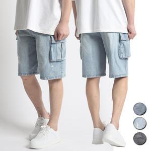 여름 청반바지 데님 버뮤다 카고 건빵 빅사이즈 밴 스판 남자 남성