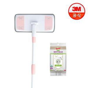표준형 파스텔핑크 막대걸레 + 베이직 정전기 청소포 50매
