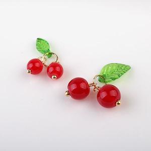 비즈아이 [7340-18]글라스펜던트 체리열매/소/대 6/8mm ,1개