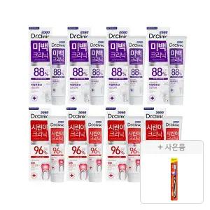 2080 닥터크리닉 시린이 치약 140g, 4개 + 미백 치약 120g, 4개 + 증정(토탈케어 칫솔, 일반모, 1개)